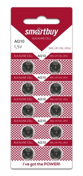 Батарейка часовая Smartbuy AG10-10B (100/2000) (SBBB-AG10-10B)