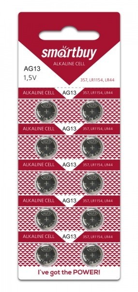 Батарейка часовая Smartbuy AG13-10B (100/2000) (SBBB-AG13-10B)