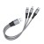 Универсальный кабель для зарядки 3в1 Hoco X-Strong47 3в1 Micro/Lightning/Type-C 25см серый