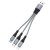Универсальный кабель для зарядки 3в1 Hoco X-Strong47 3в1 Micro/Lightning/Type-C 25см серый
