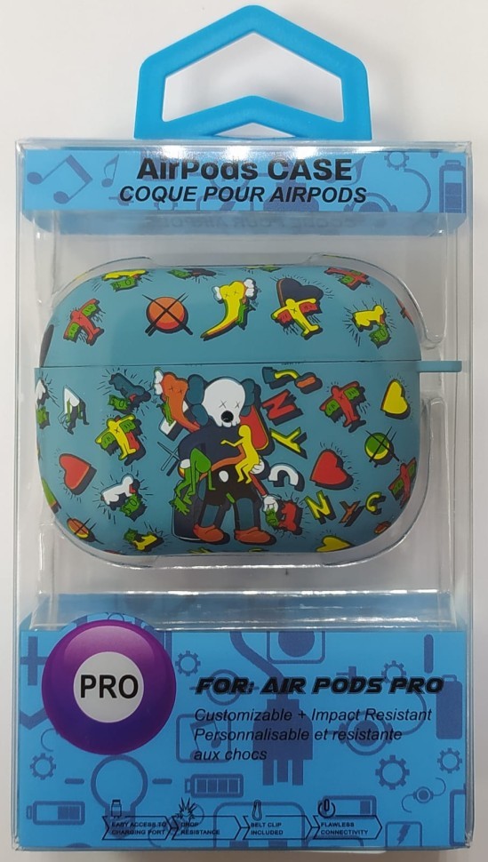 Силиконовый светящийся в темноте чехол для AirPods Pro Luxo Kaws рисунок №45