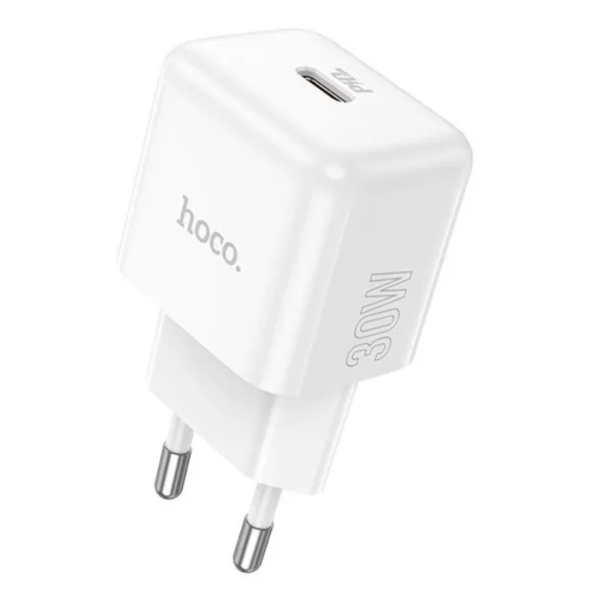 Сетевое зар. устр. Hoco N32 с шнуром Type-C на Type-C 1USB/1C 30W белое