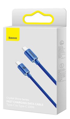 Кабель-зарядка Type-C на Type-C Baseus Crystal Shine Series 100W 1.2м (CAJY000603) синий