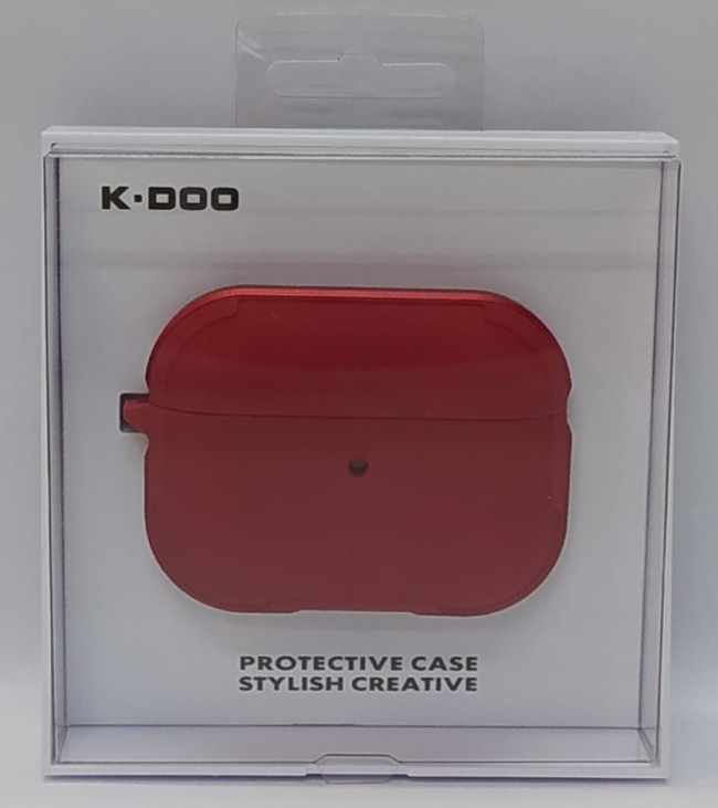 Кожаный чехол для AirPods Pro K-DOO CrashGuard красный