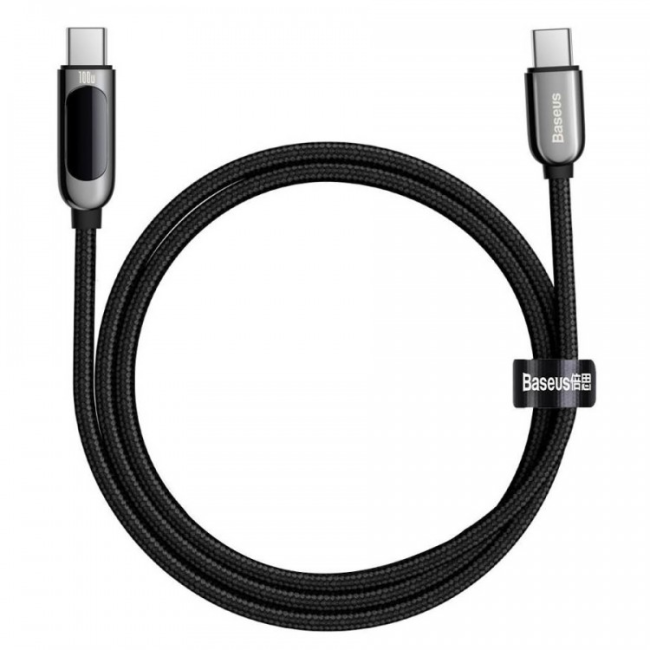 Кабель-зарядка Type-C на Type-C Baseus Display 100W 1м (CATSK-B01) черный