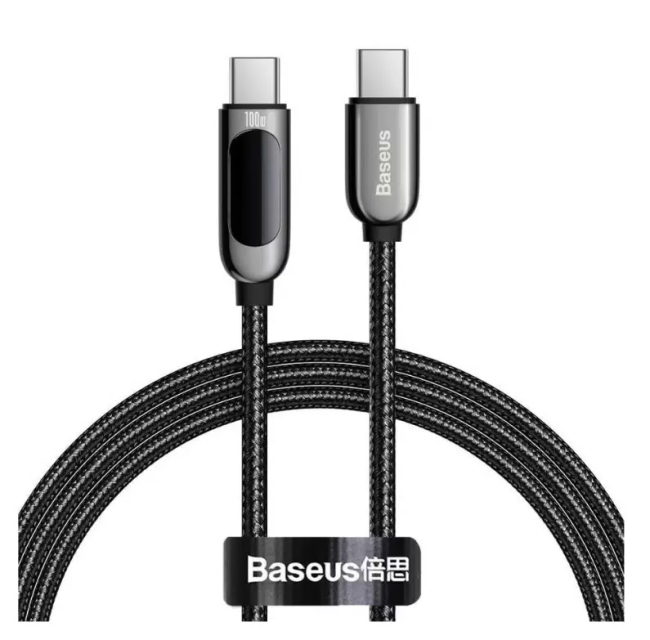 Кабель-зарядка Type-C на Type-C Baseus Display 100W 2м (CATSK-C01) черный