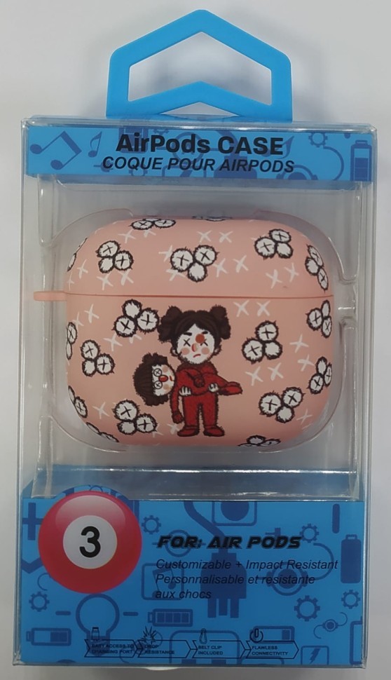Силиконовый светящийся в темноте чехол для AirPods 3 Luxo Kaws рисунок №46
