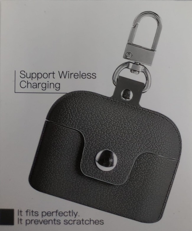 Силиконовый чехол для AirPods Pro с кнопкой и карабином серый