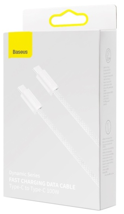 Кабель-зарядка Type-C на Type-C Baseus Dynamic series 100W 1м  белый