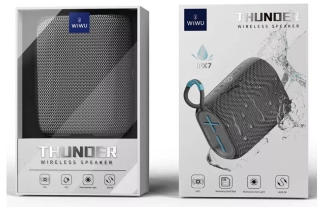 Bluetooth колонка Wiwu Thunder P26 BT5.0/1800mAh/5ч/5Вт серая