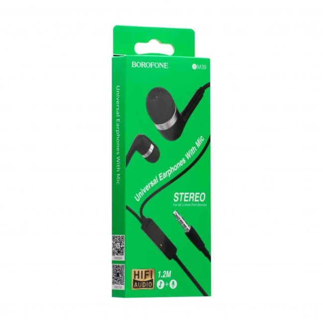 Наушники с микрофоном Borofone BM39 Refined chant 1.2м черные
