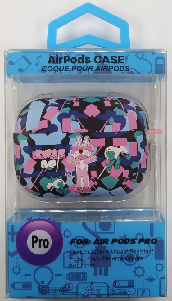 Силиконовый светящийся в темноте чехол для AirPods Pro Luxo Kaws рисунок №15