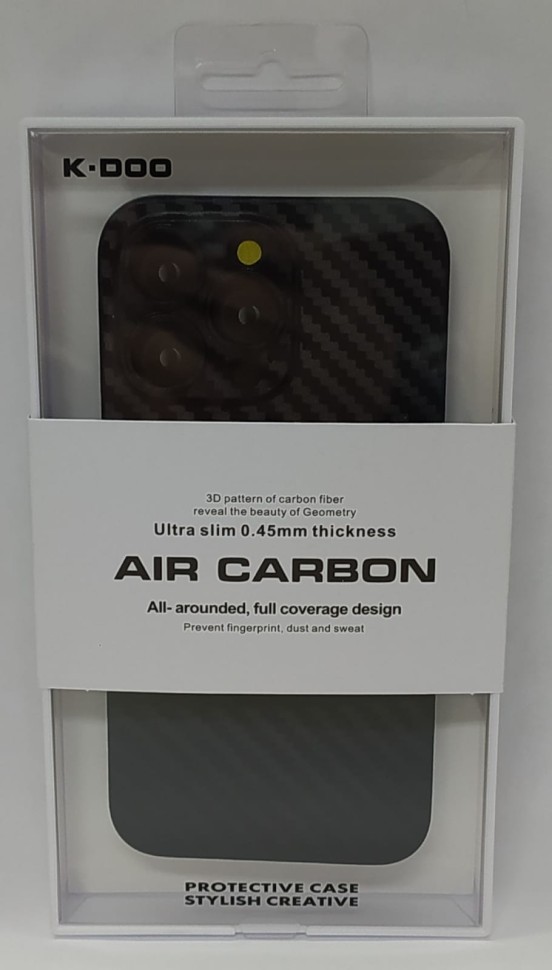 Накладка для i-Phone 13 Pro 6.1" K-Doo Air Carbon пластик чёрная