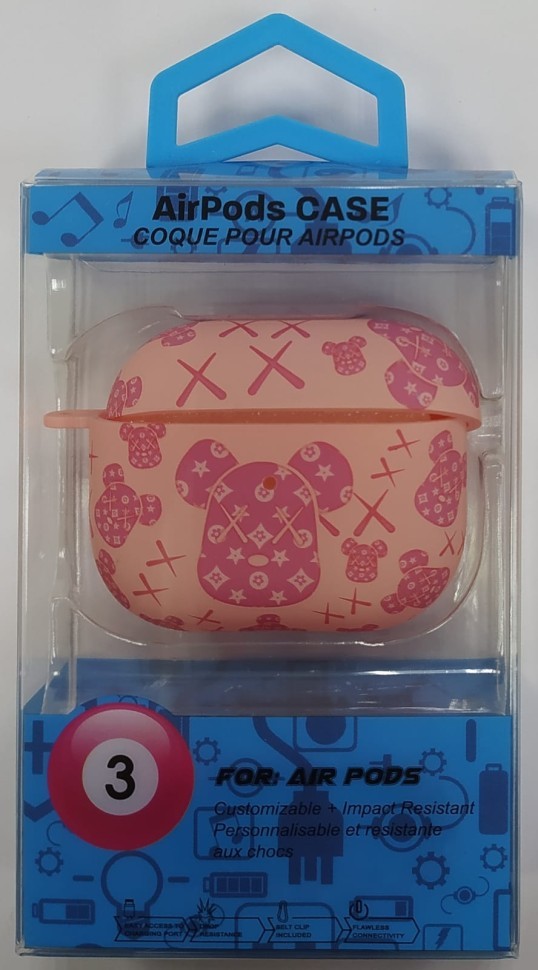 Силиконовый светящийся в темноте чехол для AirPods 3 Luxo Kaws рисунок №2