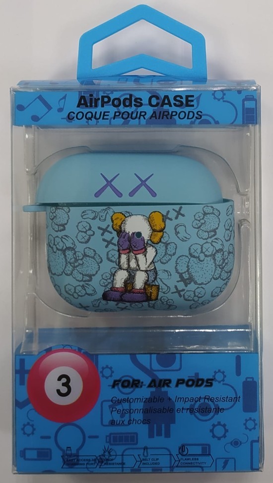 Силиконовый светящийся в темноте чехол для AirPods 3 Luxo Kaws рисунок №7