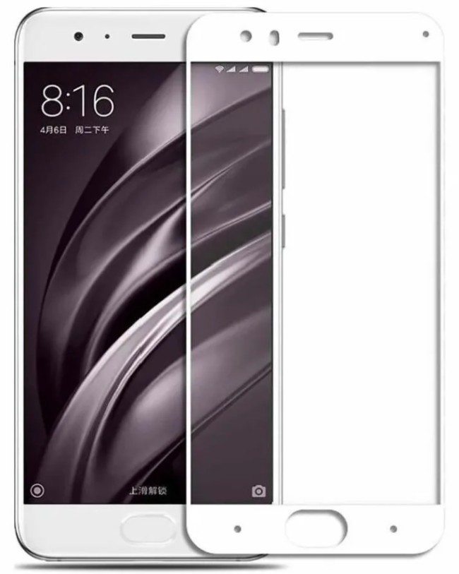 Защитное стекло для Xiaomi Mi 6 9D белое