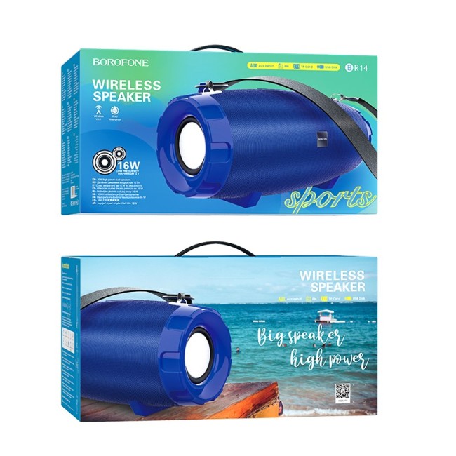 Bluetooth колонка Borofone BR14 Amplio sports BT5.0/2400mAh/2ч/16Вт синяя