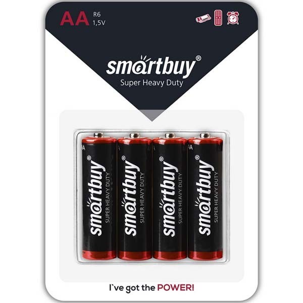 Батарейка солевая Smartbuy R6/4B (48/960)  (SBBZ-2A04B)