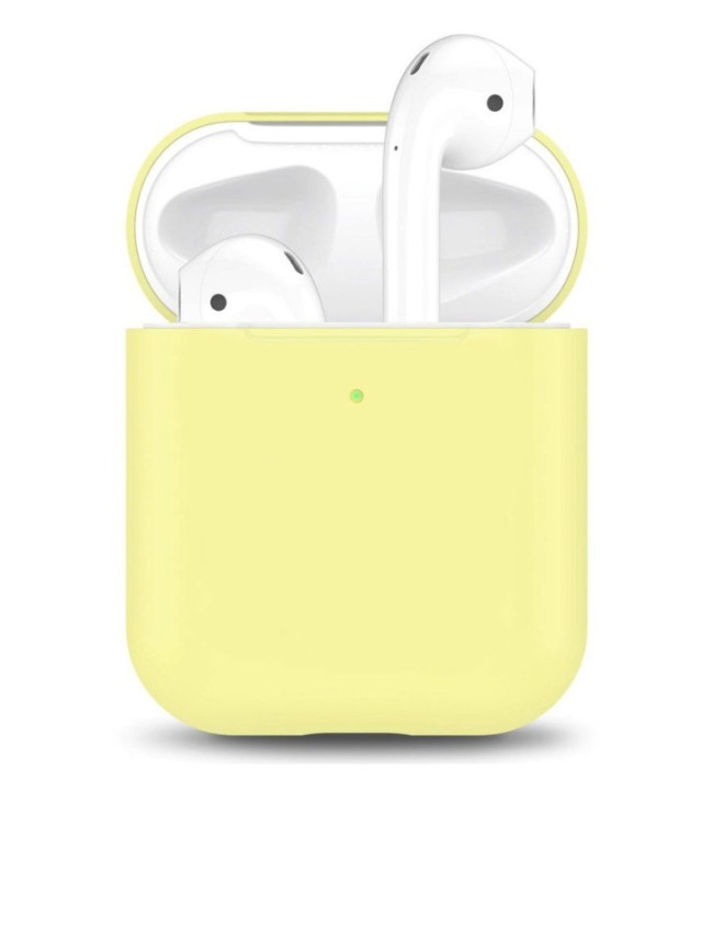 Силиконовый чехол для AirPods бледно-жёлтый