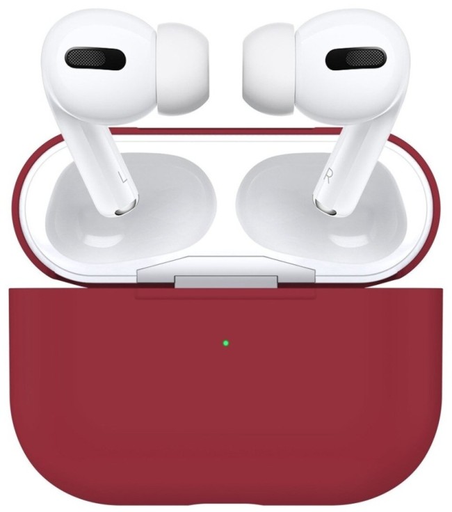 Силиконовый чехол для AirPods Pro малиновый
