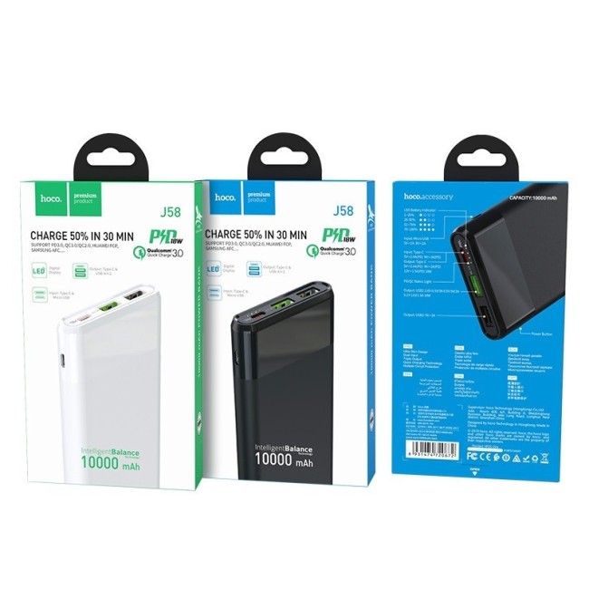 Powerbank Hoco J58 10000mAh PD3.0 QC3.0 2usb Type-c черный