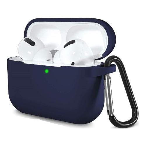 Силиконовый чехол для AirPods Pro c карабином тёмно-серый