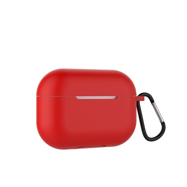 Силиконовый чехол для AirPods Pro c карабином красный