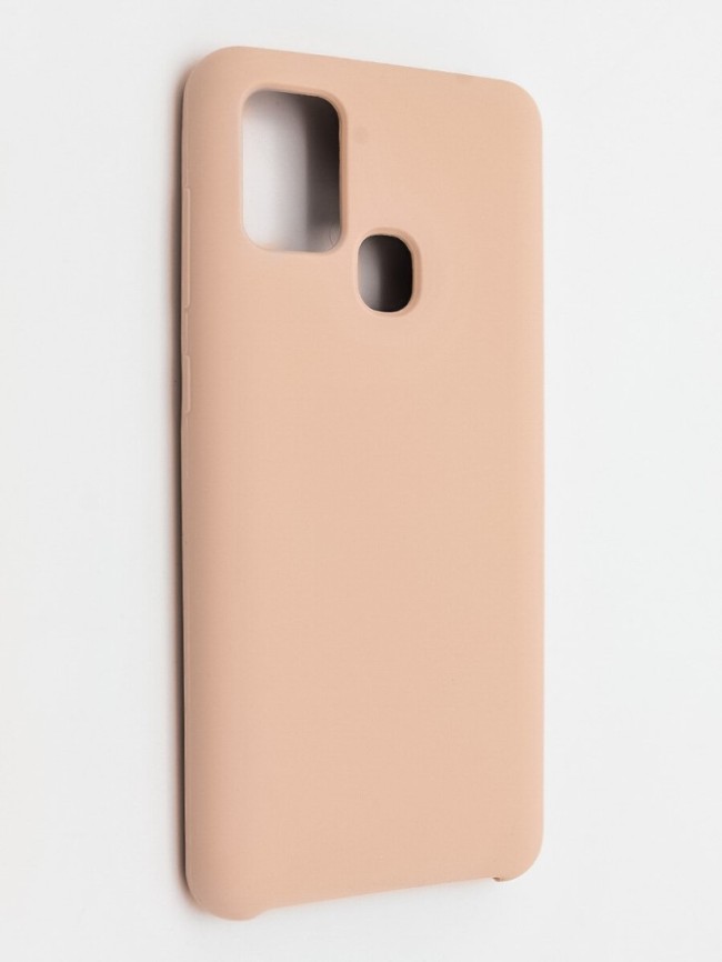 Накладка для Samsung Galaxy A21S Silicone cover пудро