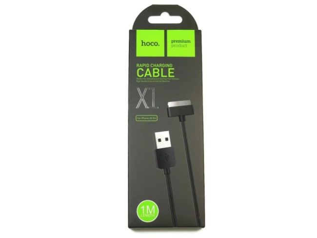 Usb Кабель-зарядка i-Phone 4/4s Hoco X1 1м силиконовый чёрный