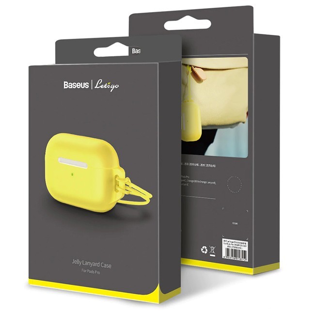 Силиконовый чехол Baseus Jelly Lanyard для AirPods Pro (WIAPPOD-D0Y) жёлтый