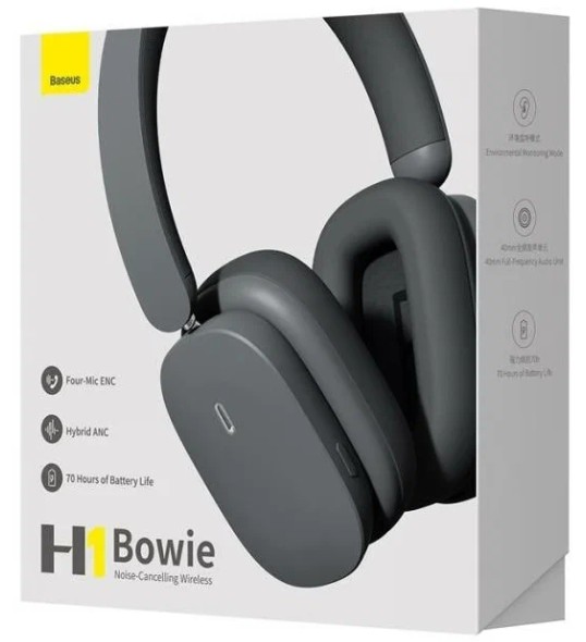 Наушники Bluetooth полноразмерные Baseus H1 Bowie BT5.2/400mAh/40ч NGTW230013 черные