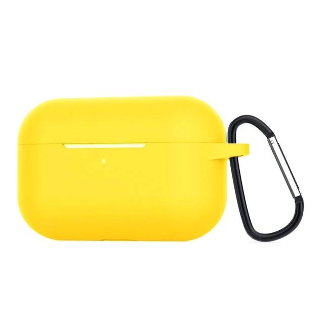 Силиконовый чехол для AirPods Pro c карабином жёлтый