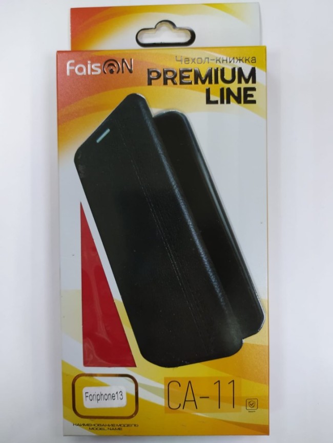 Чехол-книжка для i-Phone 13 Faison CA11 кожаная боковая красная