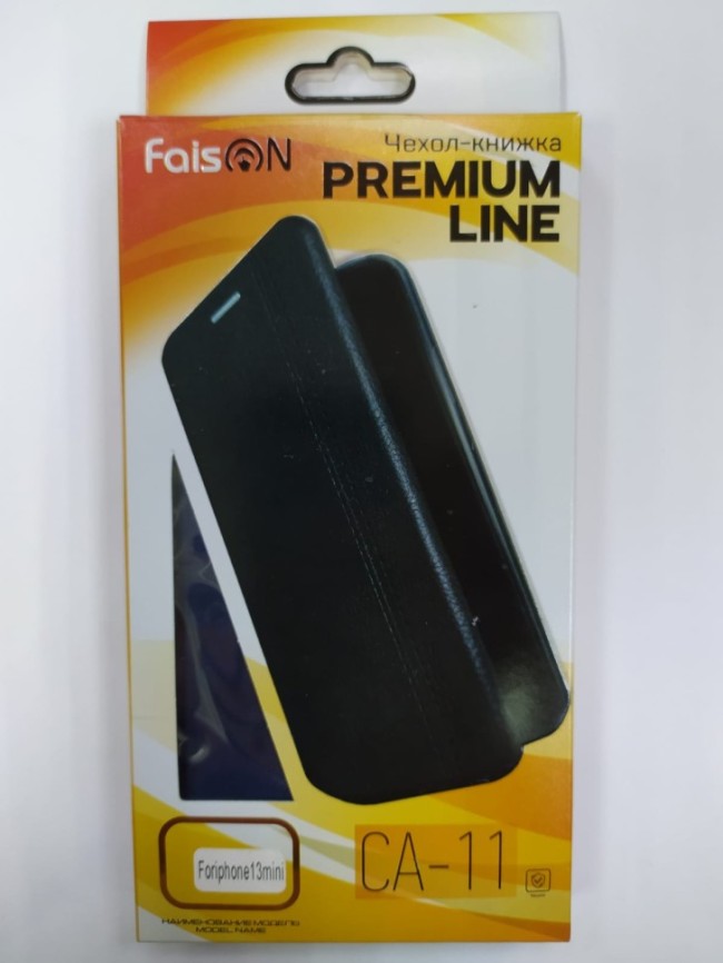 Чехол-книжка для i-Phone 13 Mini Faison CA11 кожаная боковая синяя