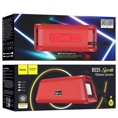 Bluetooth колонка Hoco BS35 BT5.0/1200mAh/8ч/6Вт/TF/AUX красная