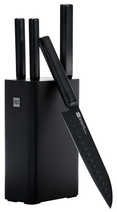 Набор ножей Xiaomi Heat Cool (4 ножа с подставкой) (HU0076) черные