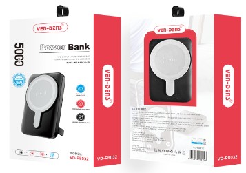 Powerbank с беспроводной зарядкой MagSafe Ven-Dens PB032 5000mAh USB-C 15W черный