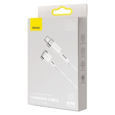 Usb Кабель-зарядка Type-C - T-shaped Baseus Zinc Magnetic Series iP Laptop 60W 2м (CATXC-V02) белый