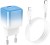 Сетевое зар. устр. Hoco C101A с шнуром Type-C на Lightning 1С PD3.0/QC3.0 20W ледяной синий