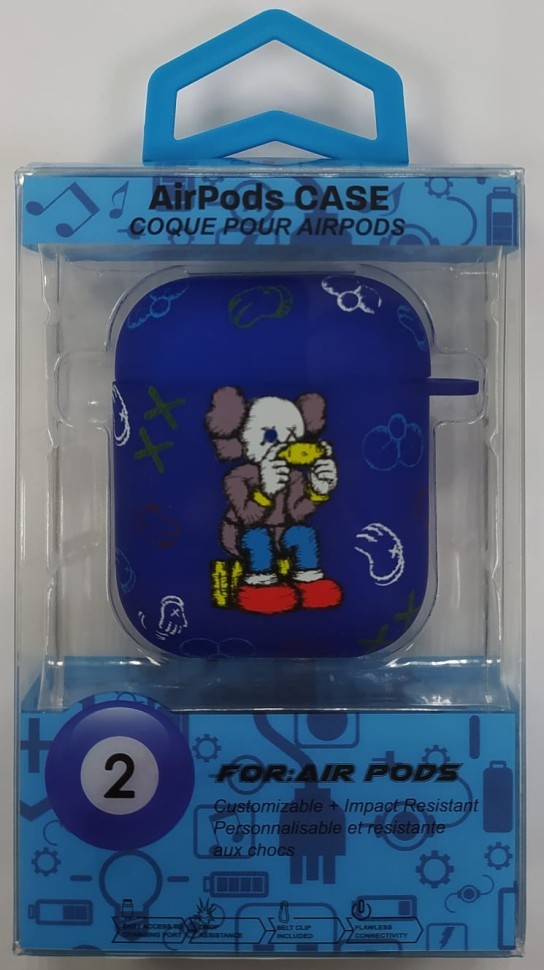 Силиконовый светящийся в темноте чехол для AirPods 1/2 Luxo Kaws рисунок №10