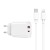 Сетевое зар. устр. WIWU Wi-U002 c шнуром Type-C на Lightning 1USB/1C 20W белое