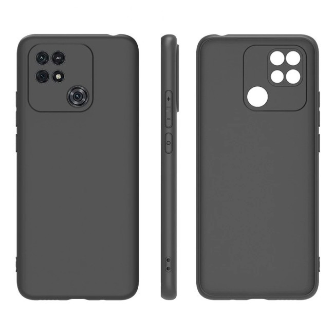 Чехол-накладка для Xiaomi Redmi 10C силикон матовый черный