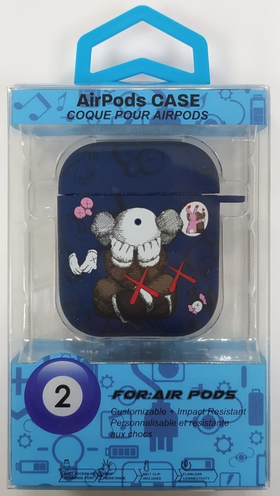 Силиконовый светящийся в темноте чехол для AirPods 1/2 Luxo Kaws рисунок №14