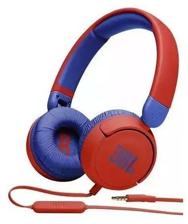 Стереонаушники полноразмерные JBL JR310 1.2м красные/синие