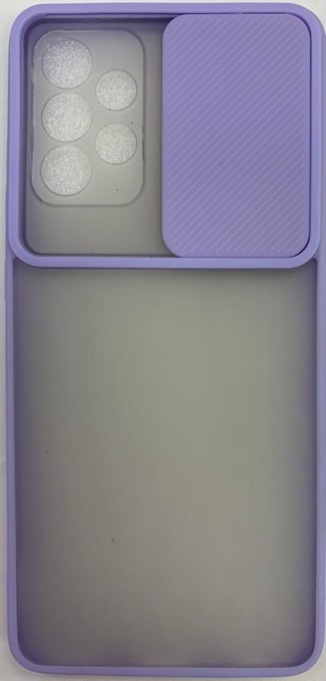 Накладка со шторкой камеры Samsung Galaxy A72 матовая сиреневая