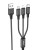 Универсальный кабель для зарядки 3в1 Hoco Strong Micro/Lightning/Type-C 1м черный в оплетке