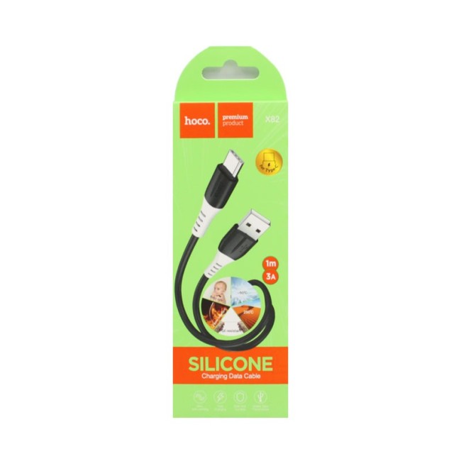 Usb Кабель-зарядка Type-C Hoco X82 3A 1м мягкий силиконовый черный
