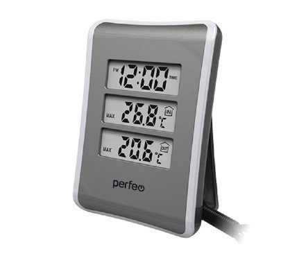 Часы-метеостанция Perfeo Tempo PF-S3316E серые