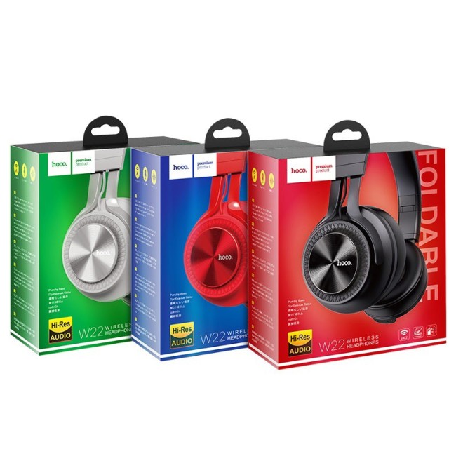 Стереонаушники Bluetooth полноразмерные HOCO W22 Talent sound V4.2 красный