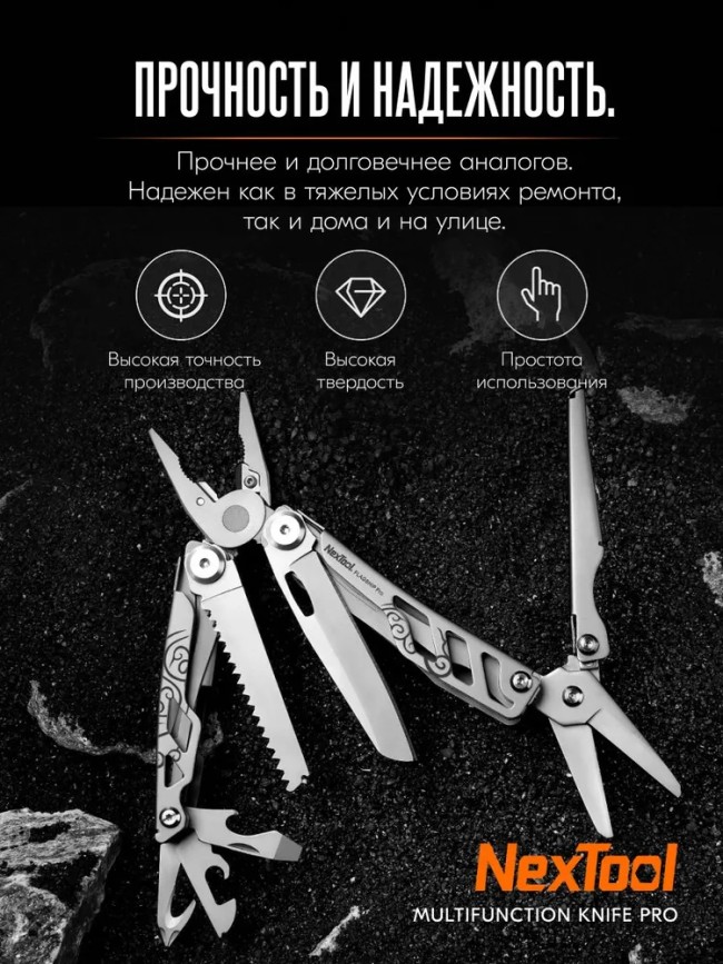 Мультитул Xiaomi NexTool Knife Pro Multi-function серебристый